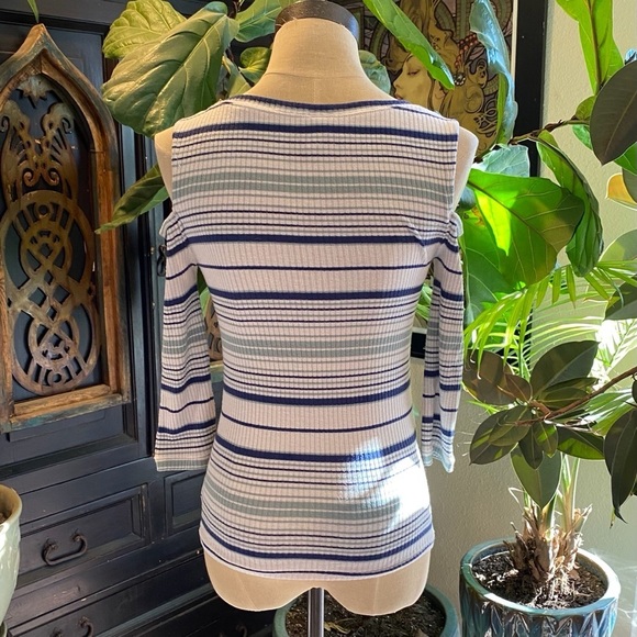 Free People Rory Striped Cold-Shoulder Top - Picture 12 of 14